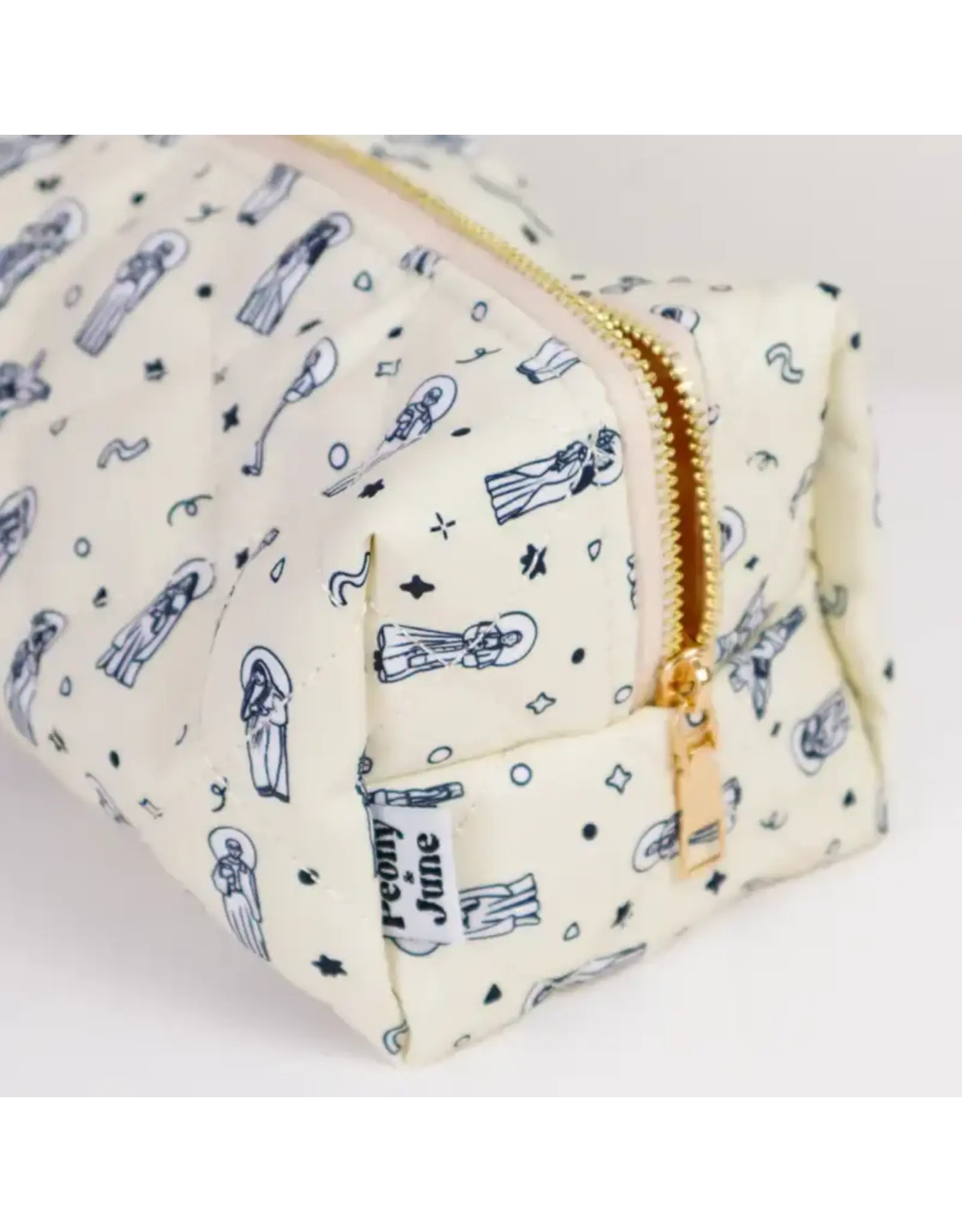 Peony & June Jesus & Saints Quilted Makeup Bag