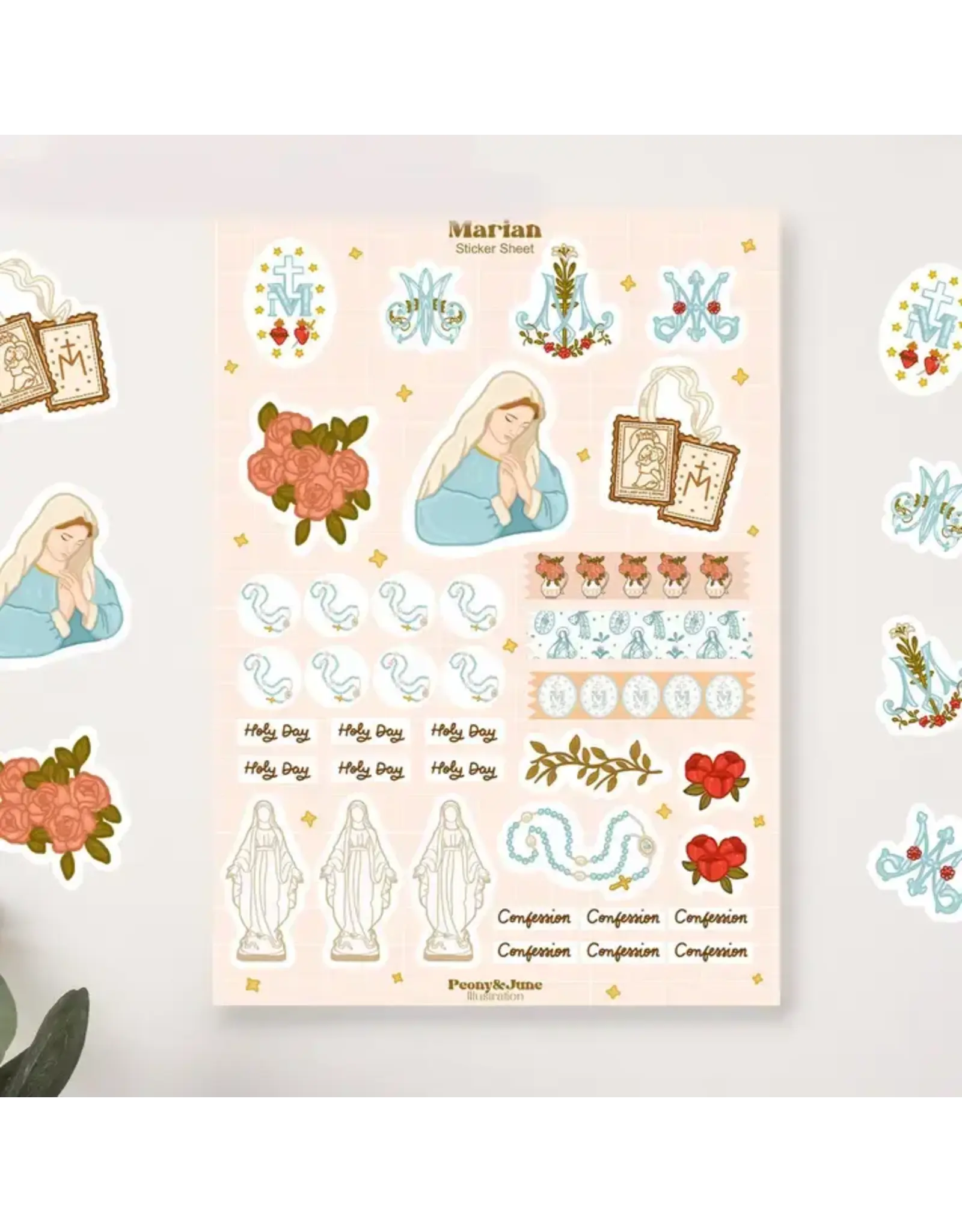 Peony & June Sticker Sheet - Marian