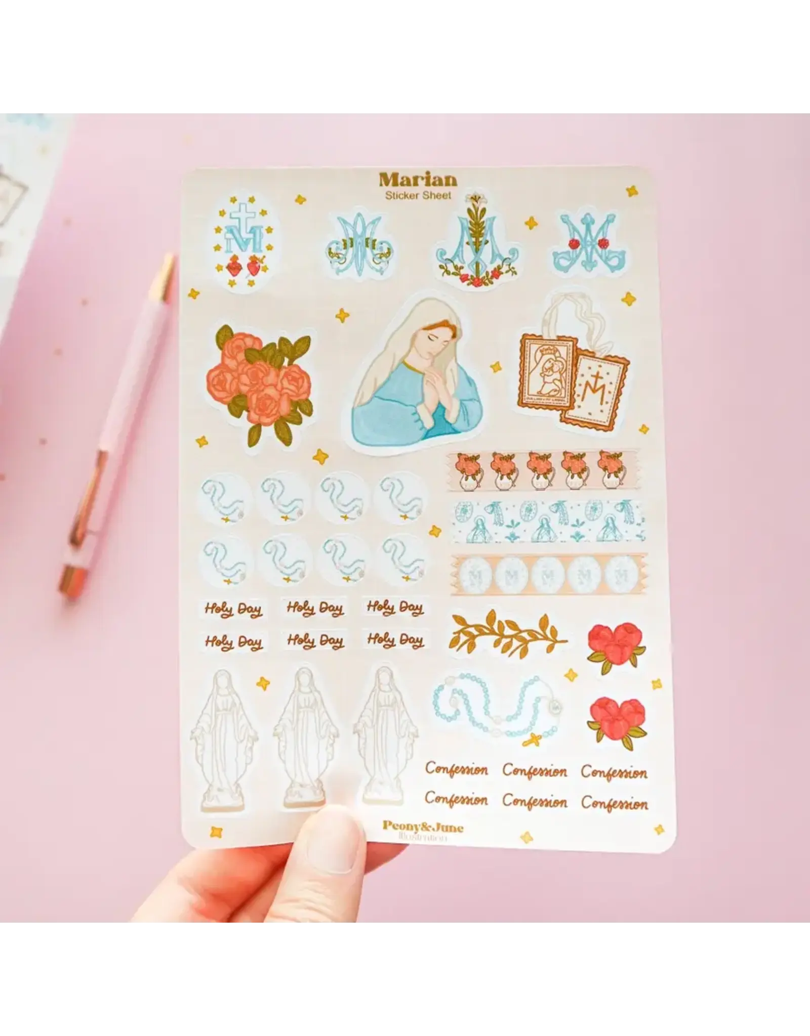 Peony & June Sticker Sheet - Marian