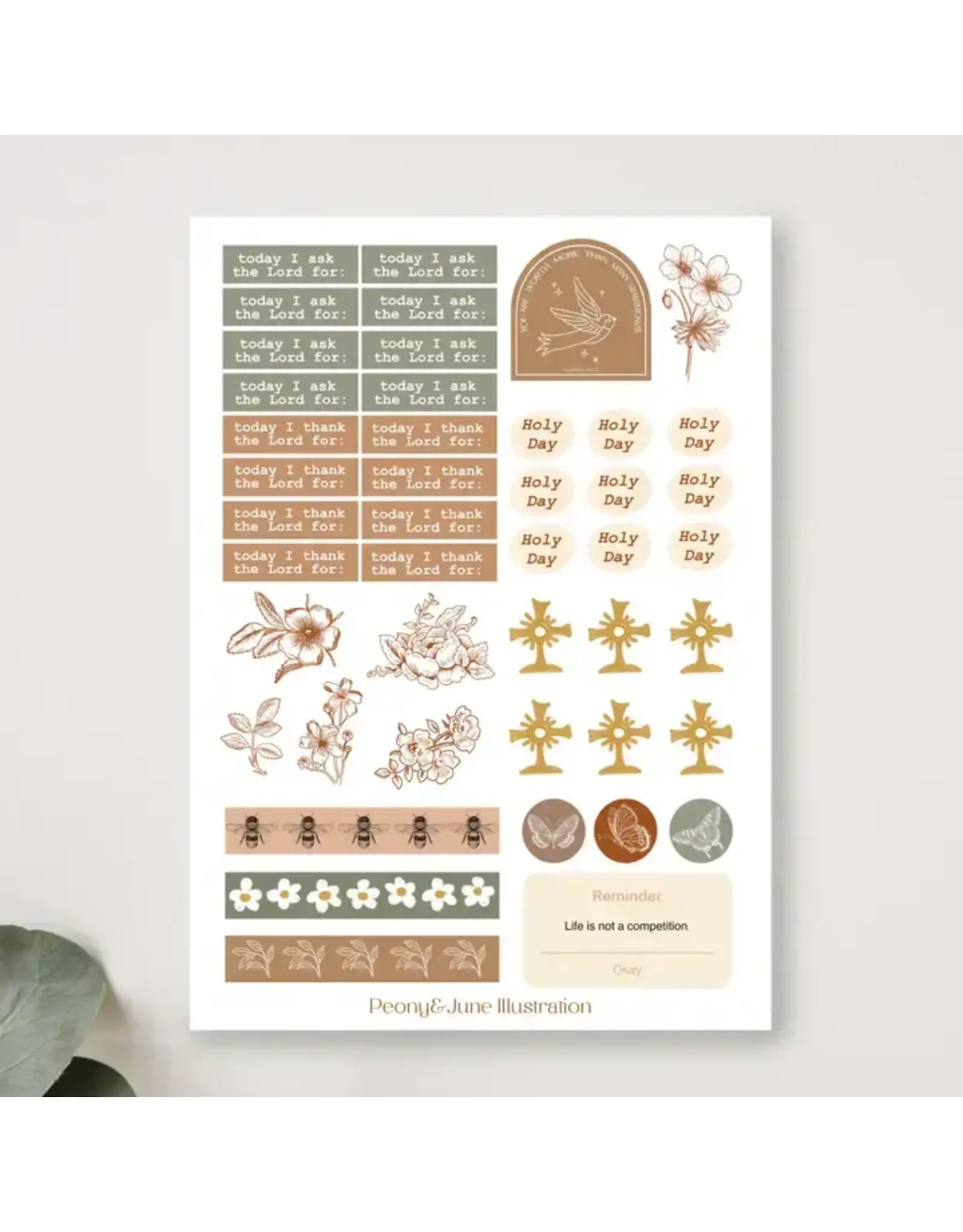 Peony & June Sticker Sheet - Prayer Journal