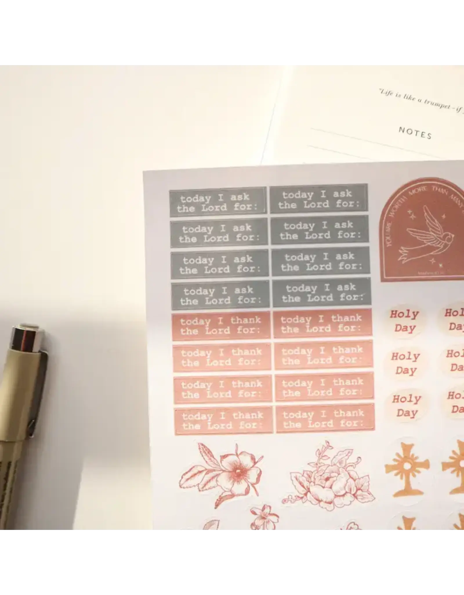Peony & June Sticker Sheet - Prayer Journal