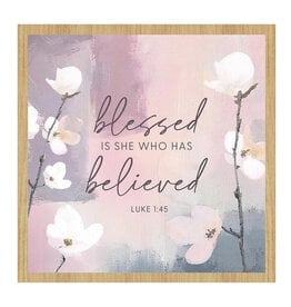 Faithworks Plaque - Blessed is She, 5x5 Tabletop
