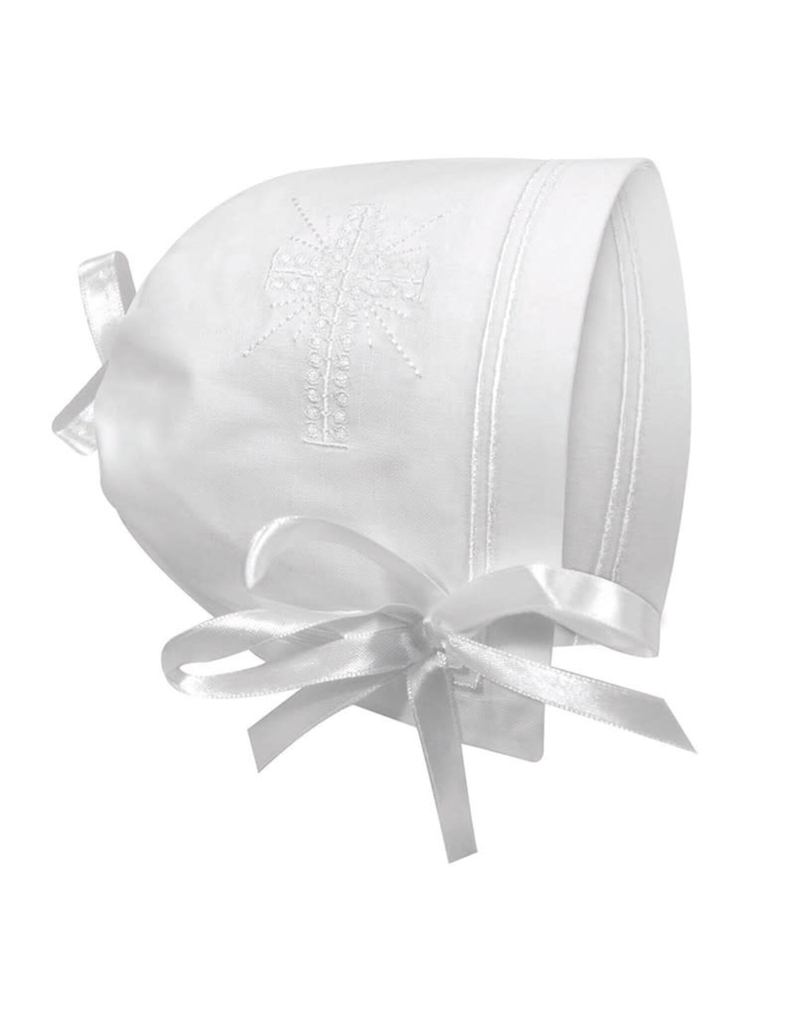 Faithworks Baptism Bonnet with Cross & Straight Edge