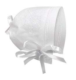 Faithworks Baptism Bonnet with Cross & Straight Edge