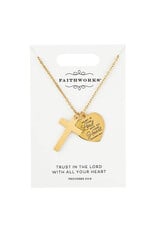 Faithworks Cross Necklace - Faithful Heart - Gold