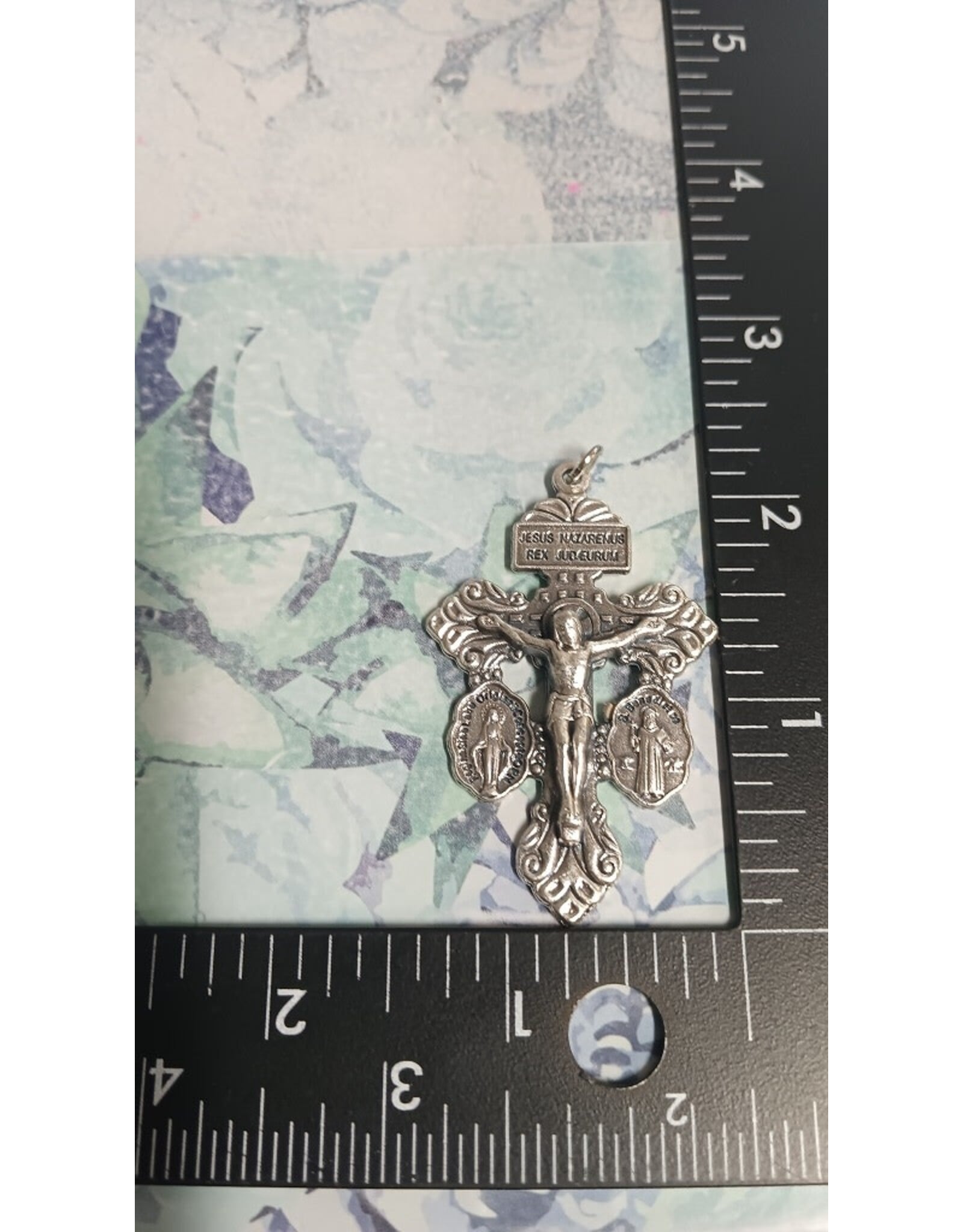 San Francis Medal Pardon Crucifix 2" Silver