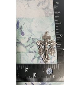 San Francis Medal Pardon Crucifix 2" Silver