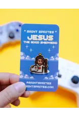 Saint Sprites Jesus the Good Shepherd Retro Video Game Pin, Enamel