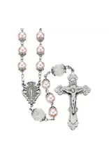 HMH Rosary - 8mm Pink Capped Pearl Beads