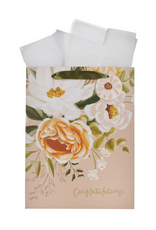 Christian Art Gifts Gift Bag - Sophia Peach Floral Portrait Gift Bag (Medium)