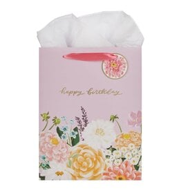 Christian Art Gifts Gift Bag - Happy Birthday Lilac Floral (Medium)