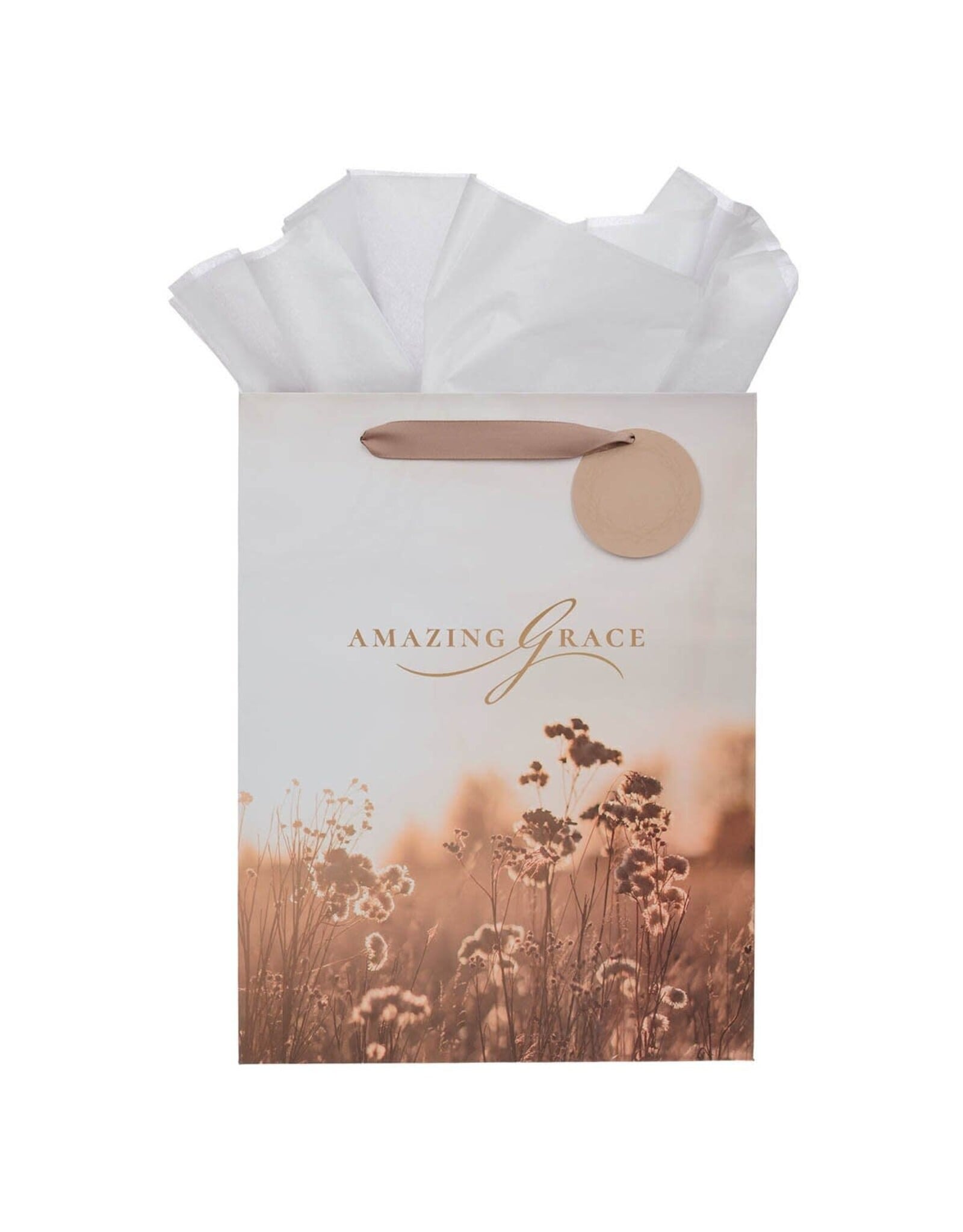 Christian Art Gifts Gift Bag - Amazing Grace Wildflower and Crown of Thorns (Medium)
