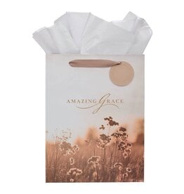 Christian Art Gifts Gift Bag - Amazing Grace Wildflower and Crown of Thorns (Medium)