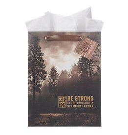 Christian Art Gifts Gift Bag - Be Strong in the Lord Woodland Portrait (Medium)