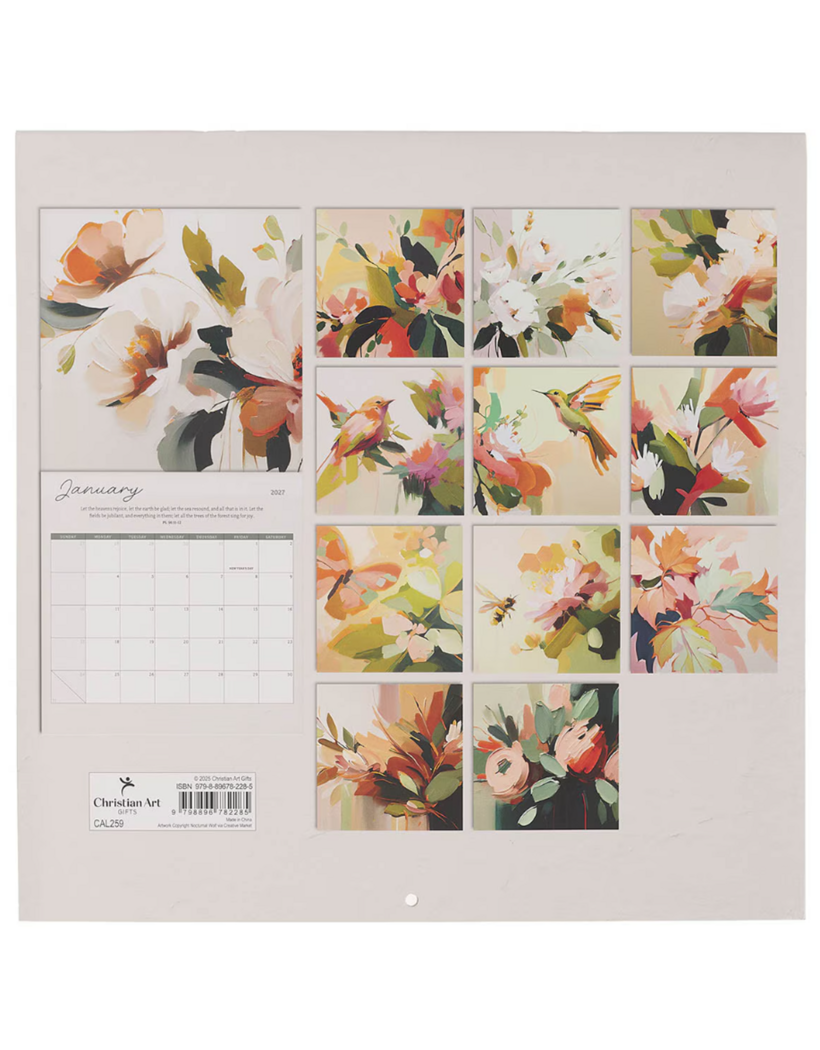Christian Art Gifts 2027 Wall Calendar - Everything Beautiful Large - Ecclesiastes 3:11
