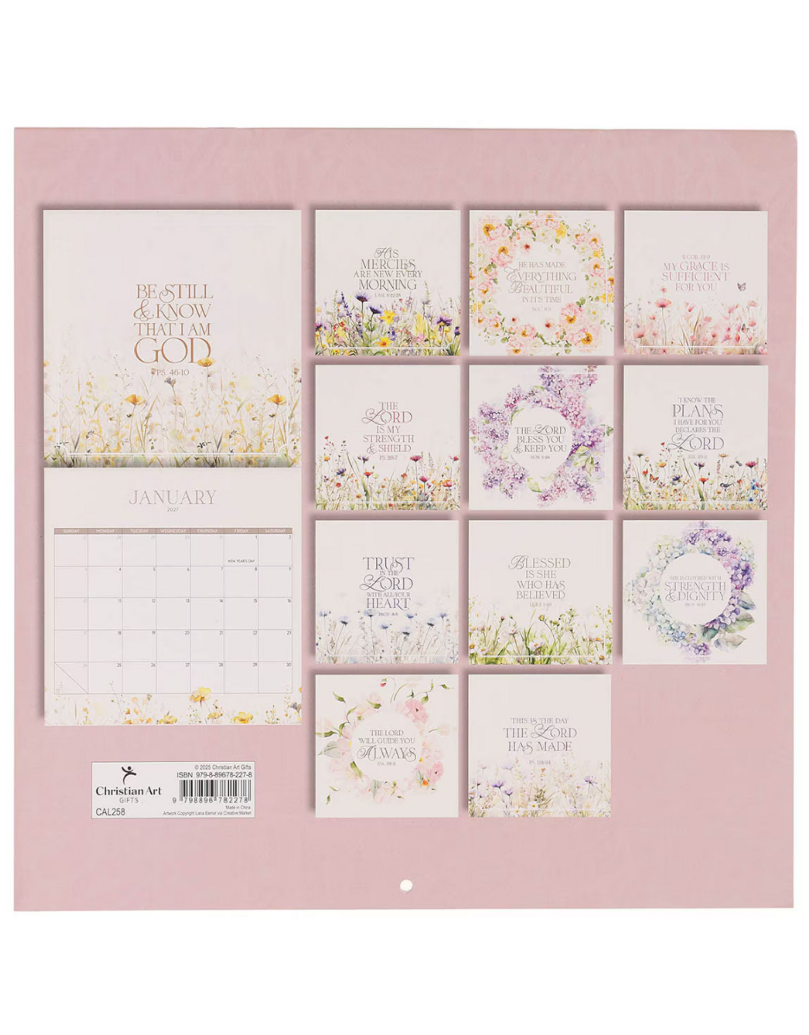 Christian Art Gifts 2027 Wall Calendar - This is The Day Large - Psalm 118:24