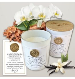 Abbey & CA Gift Candle - Anniversary Blessings Vanilla Orchid & Sandalwood, 7 oz.