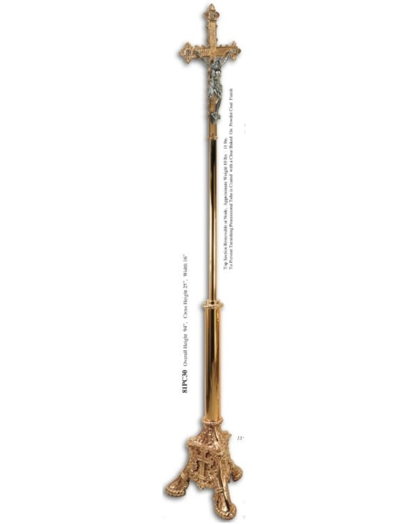 Regal Processional Crucifix, 94"H, Combination Finish
