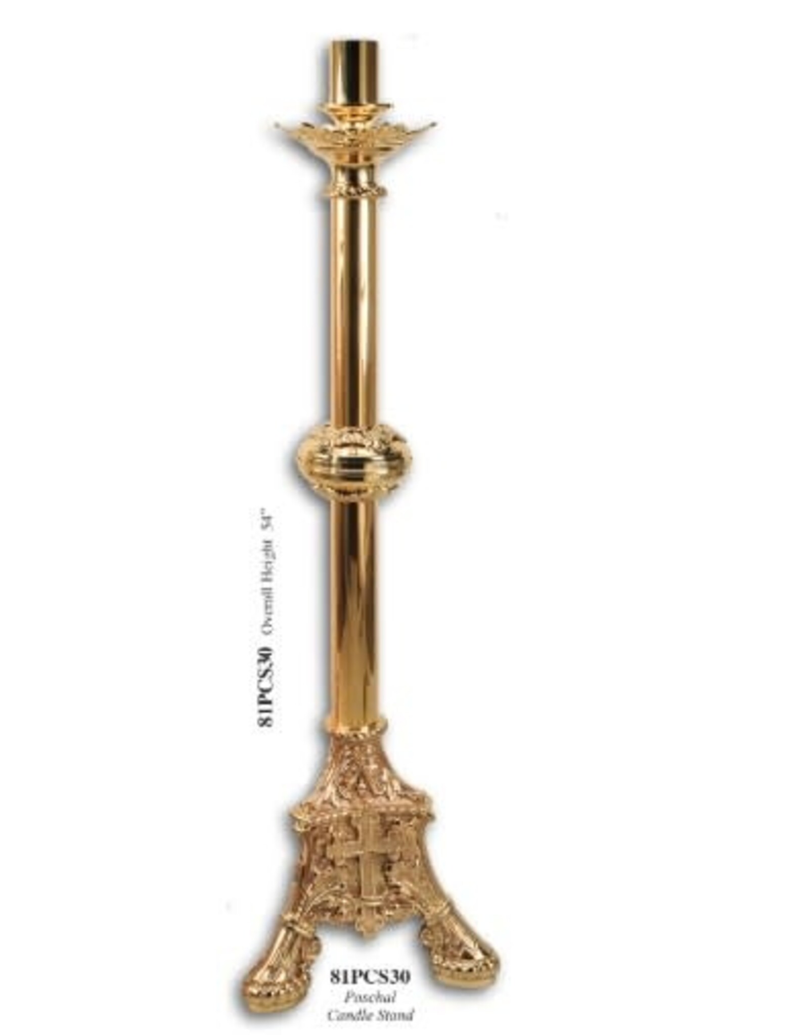 Regal Paschal Candlestick, 54" H, 15" Base, Combination Finish