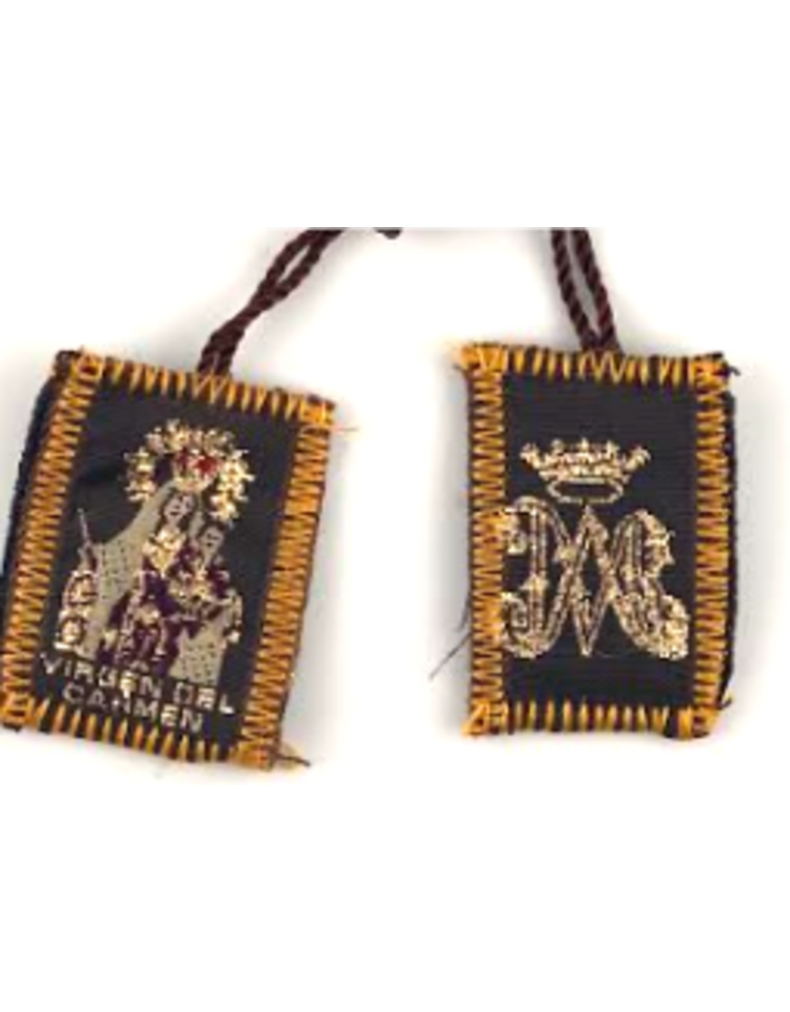 Religious Art Scapular - Our Lady of Mount Carmel, Cloth (1"x1.75")