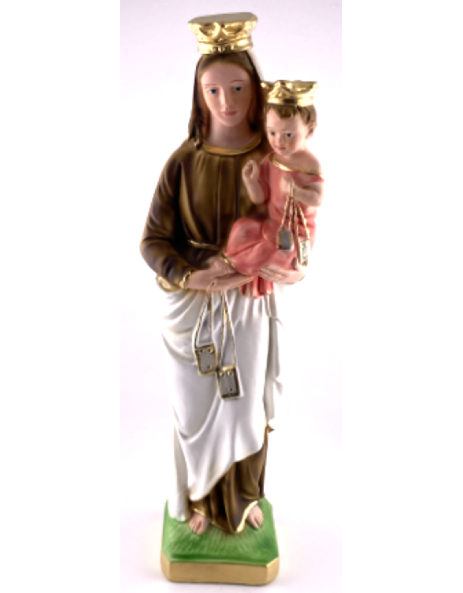 Religious Art Statue - Our Lady of Mount Carmel, Italian Plaster (12")