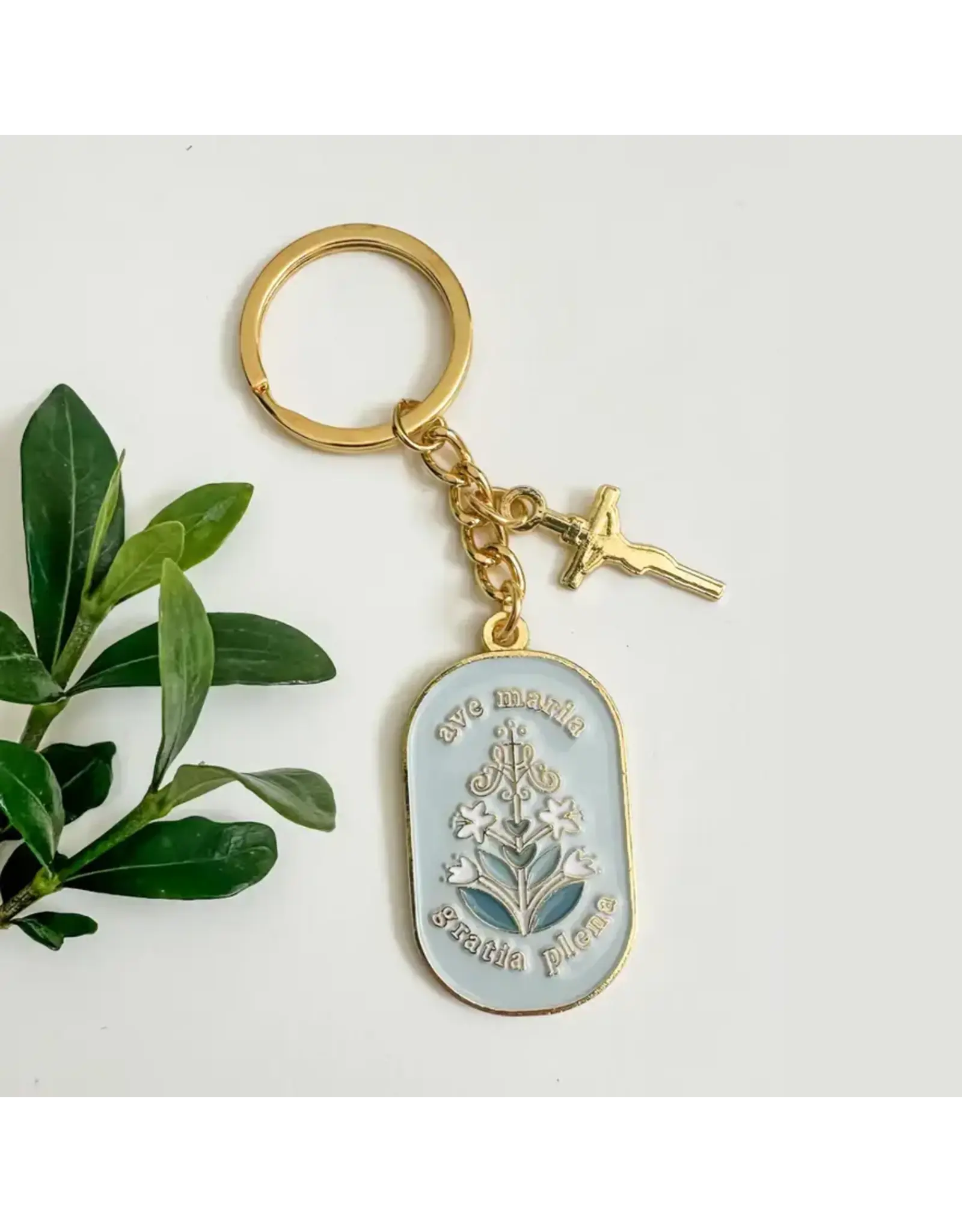 Lily & Lamb Keychain - Ave Maria
