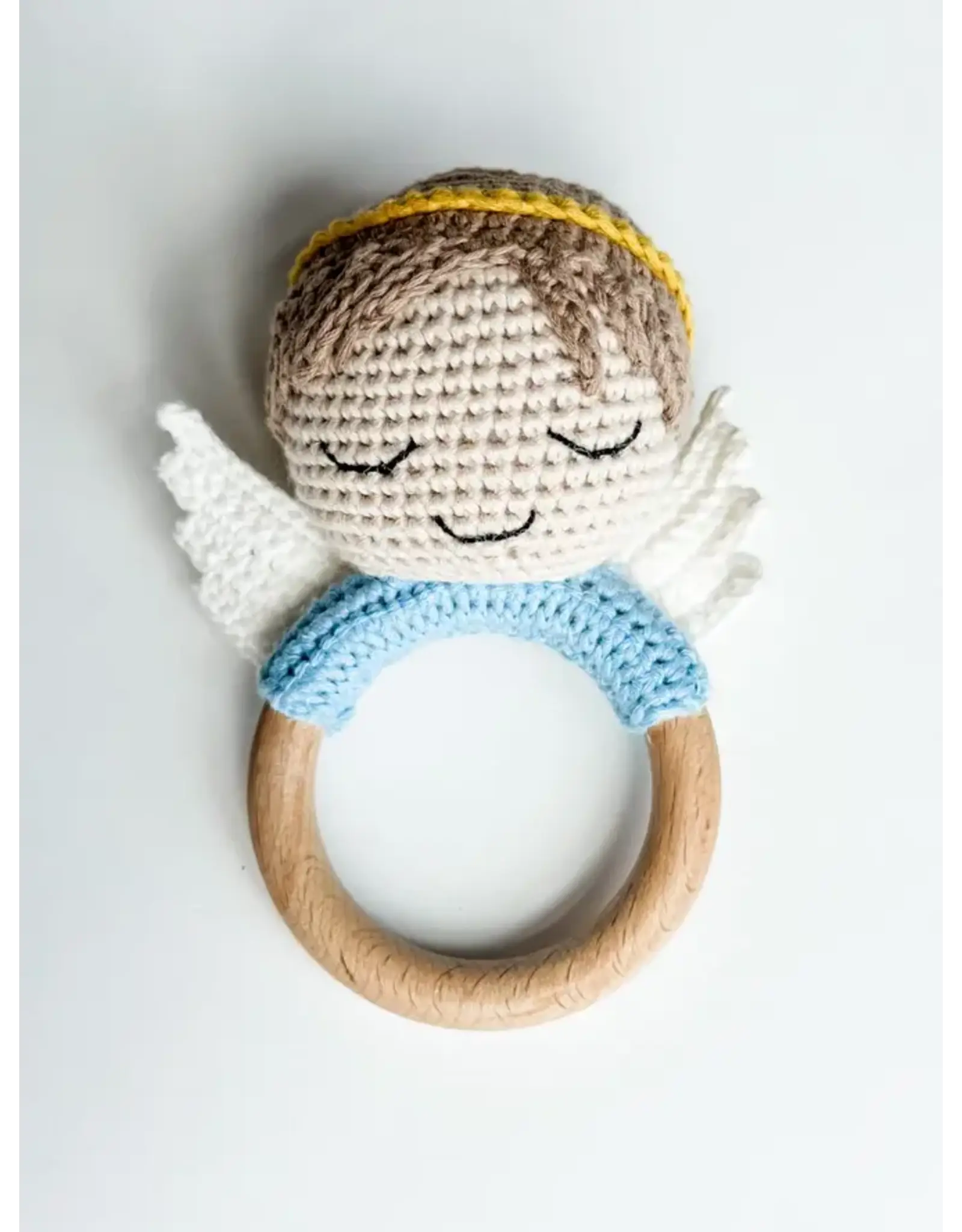 Lily & Lamb Guardian Angel Rattle (Boy)
