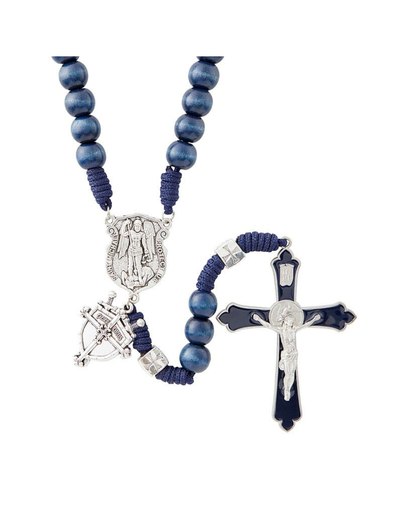 Christian Brands Catholic Paracord Rosary - St. Michael, Blue