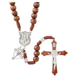 Christian Brands Catholic Paracord Rosary - St. Michael, Brown