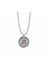 Singer Nickel Silver Army Medal on 20" Chain with Philippians Verse