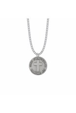 Singer Nickel Silver Army Medal on 20" Chain with Philippians Verse