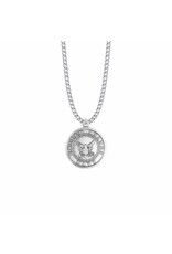 Singer Nickel Silver Navy Medal on 20" Chain with Philippians Verse