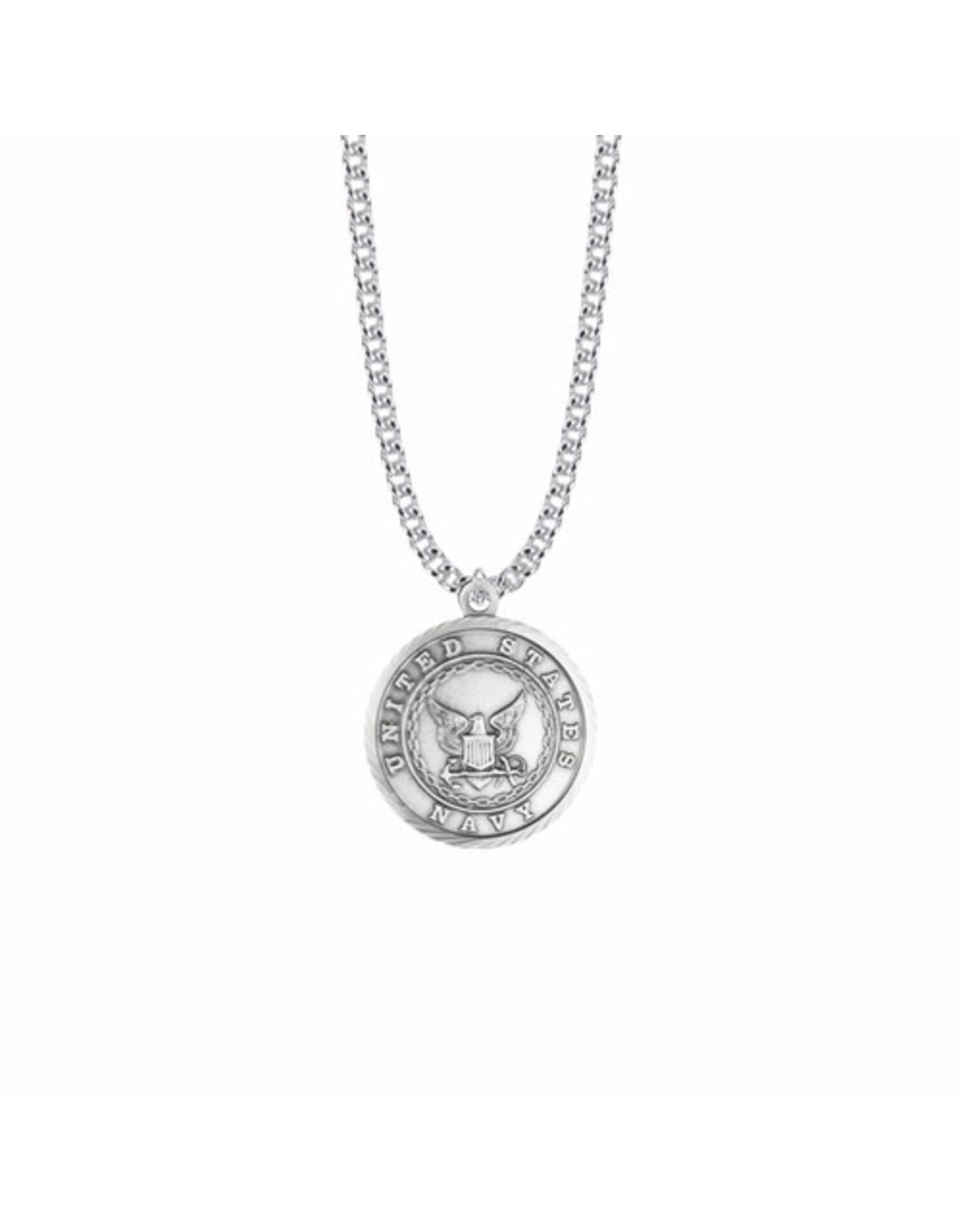 Singer Nickel Silver Navy Medal on 20" Chain with Philippians Verse
