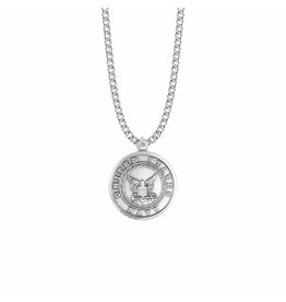Singer Nickel Silver Navy Medal on 20" Chain with Philippians Verse