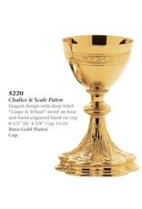 Molina Chalice & Paten, Grape & Wheat Design, Gold Plated