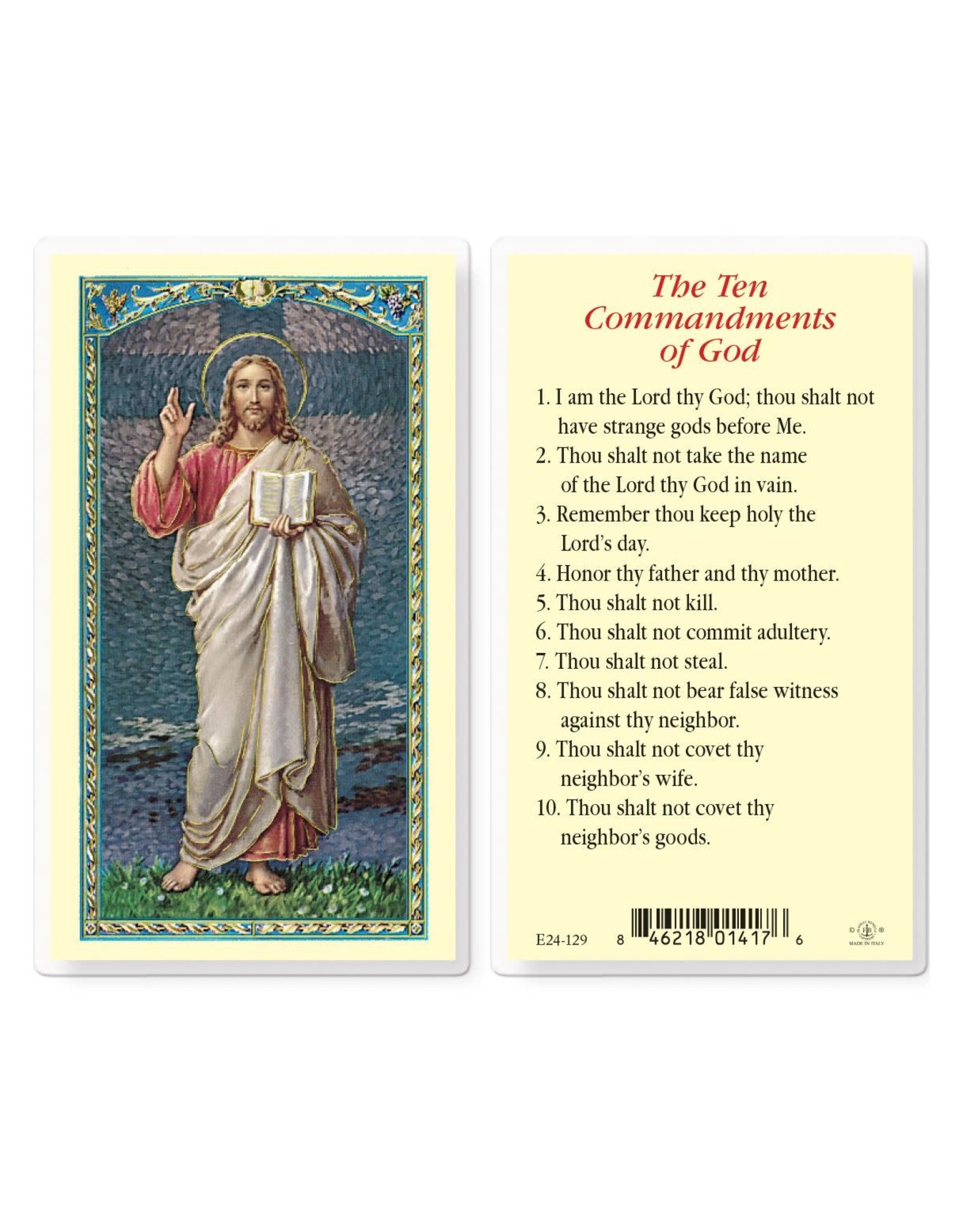Hirten Holy Card, Laminated - Ten Commandments