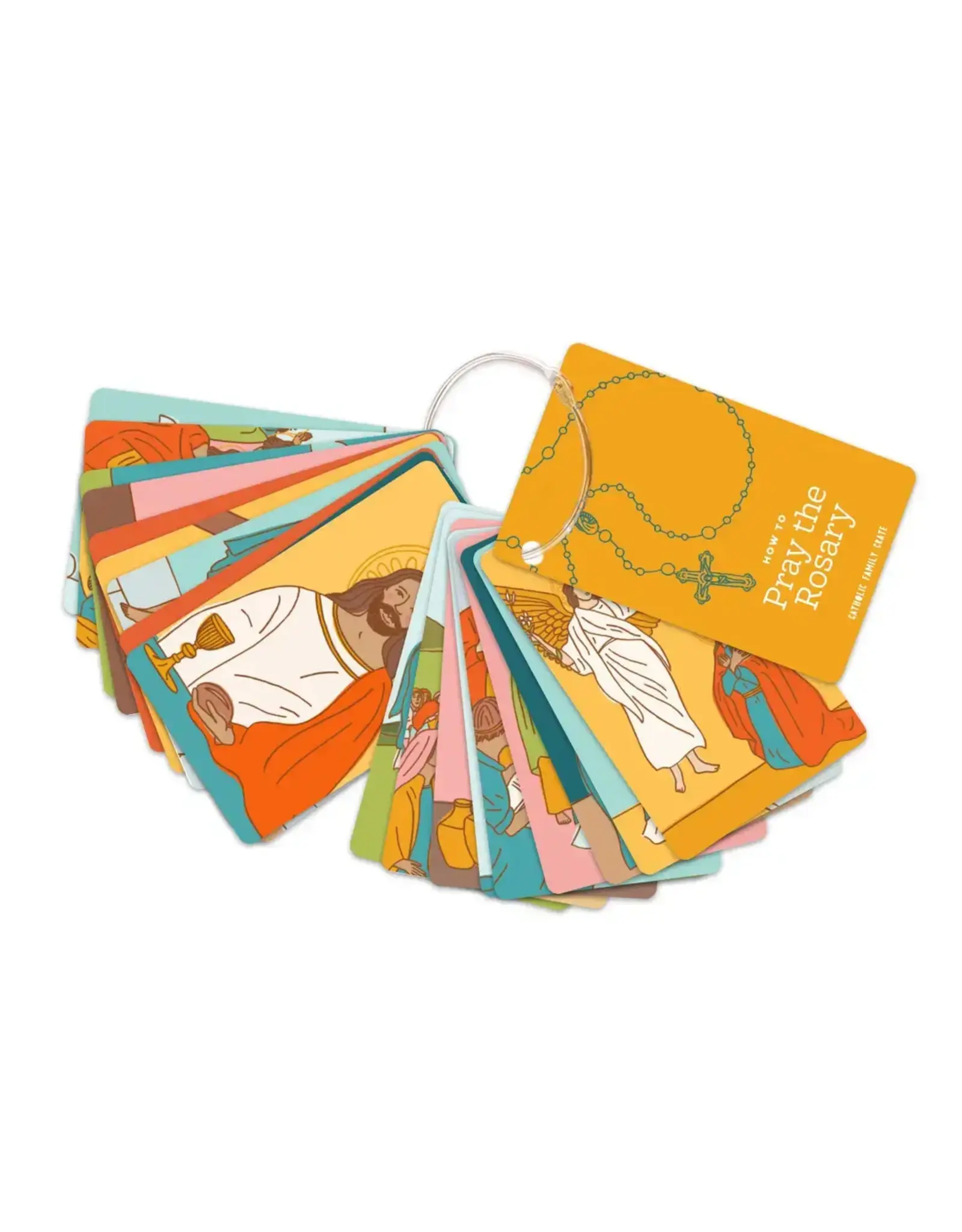 Catholic Family Crate Rosary Cards on Ring