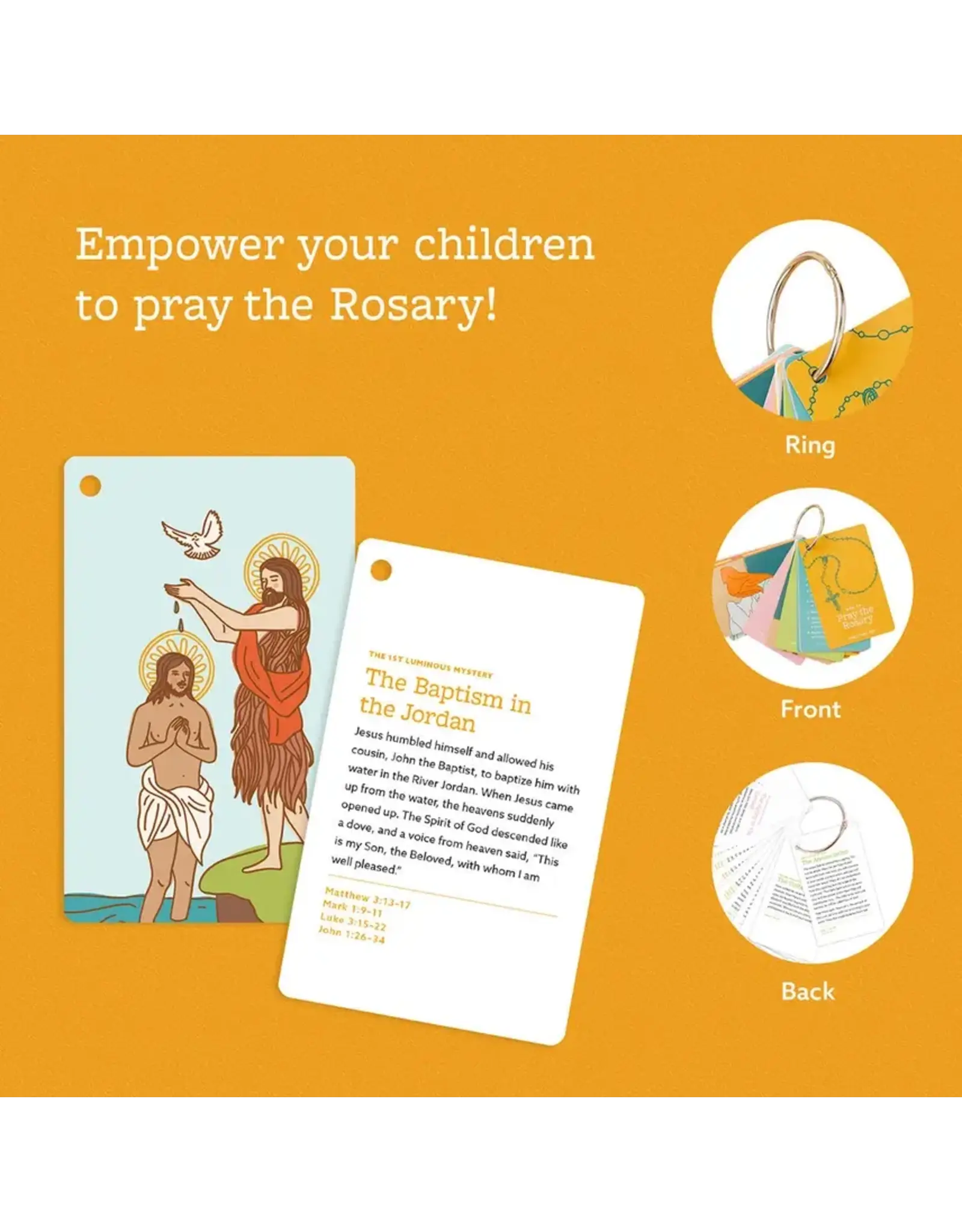 Catholic Family Crate Rosary Cards on Ring