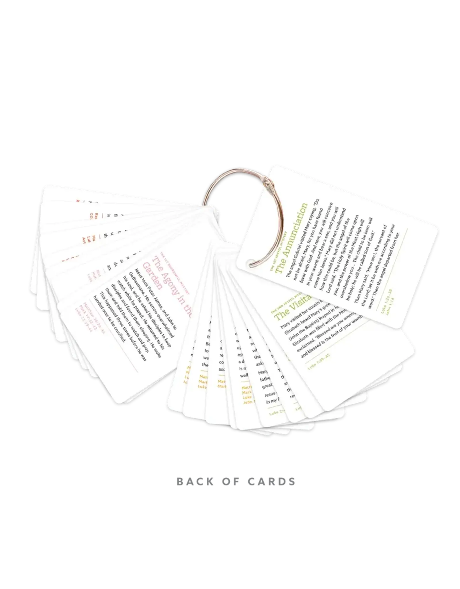 Catholic Family Crate Rosary Cards on Ring