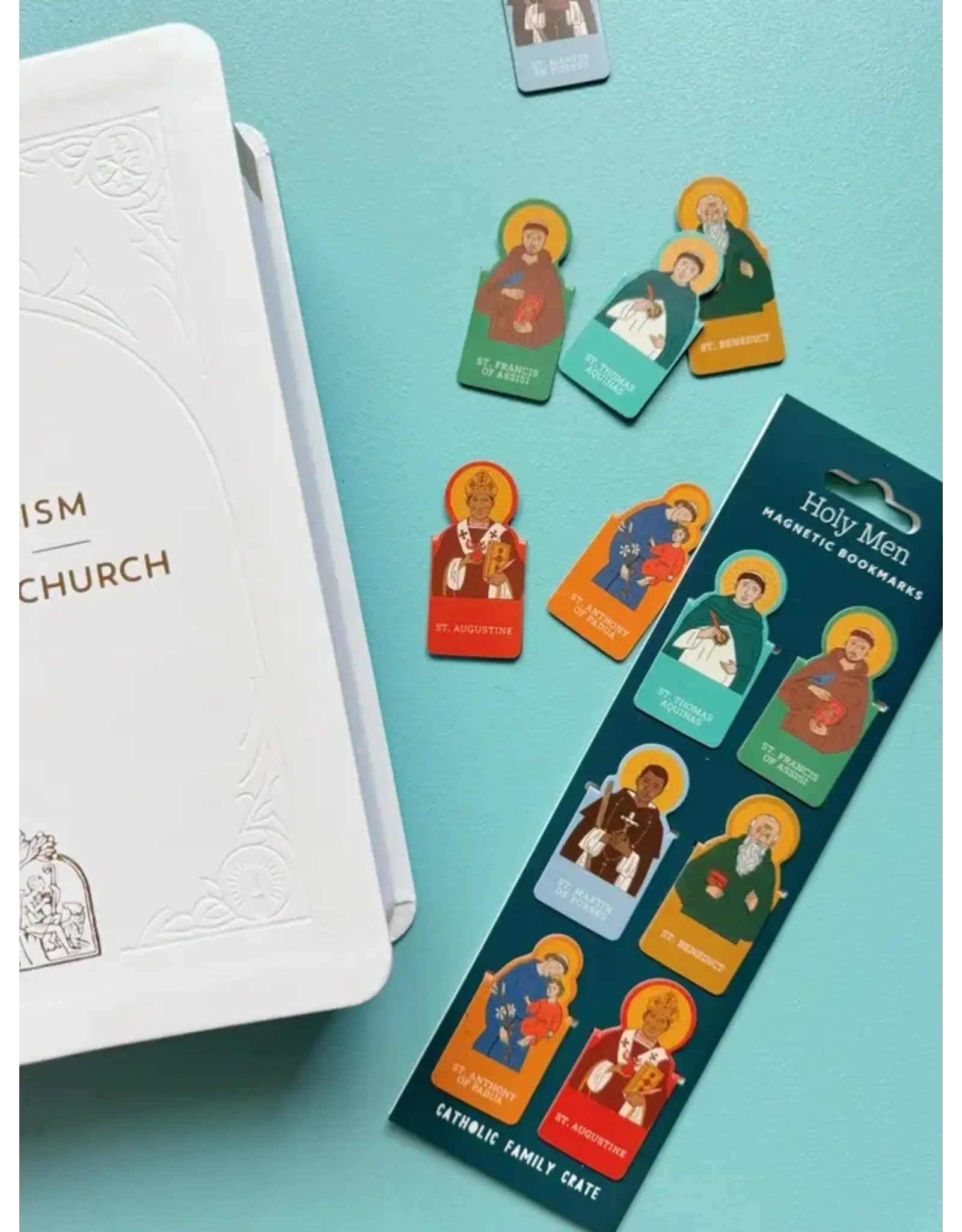 Catholic Family Crate Holy Men Magnetic Bookmarks