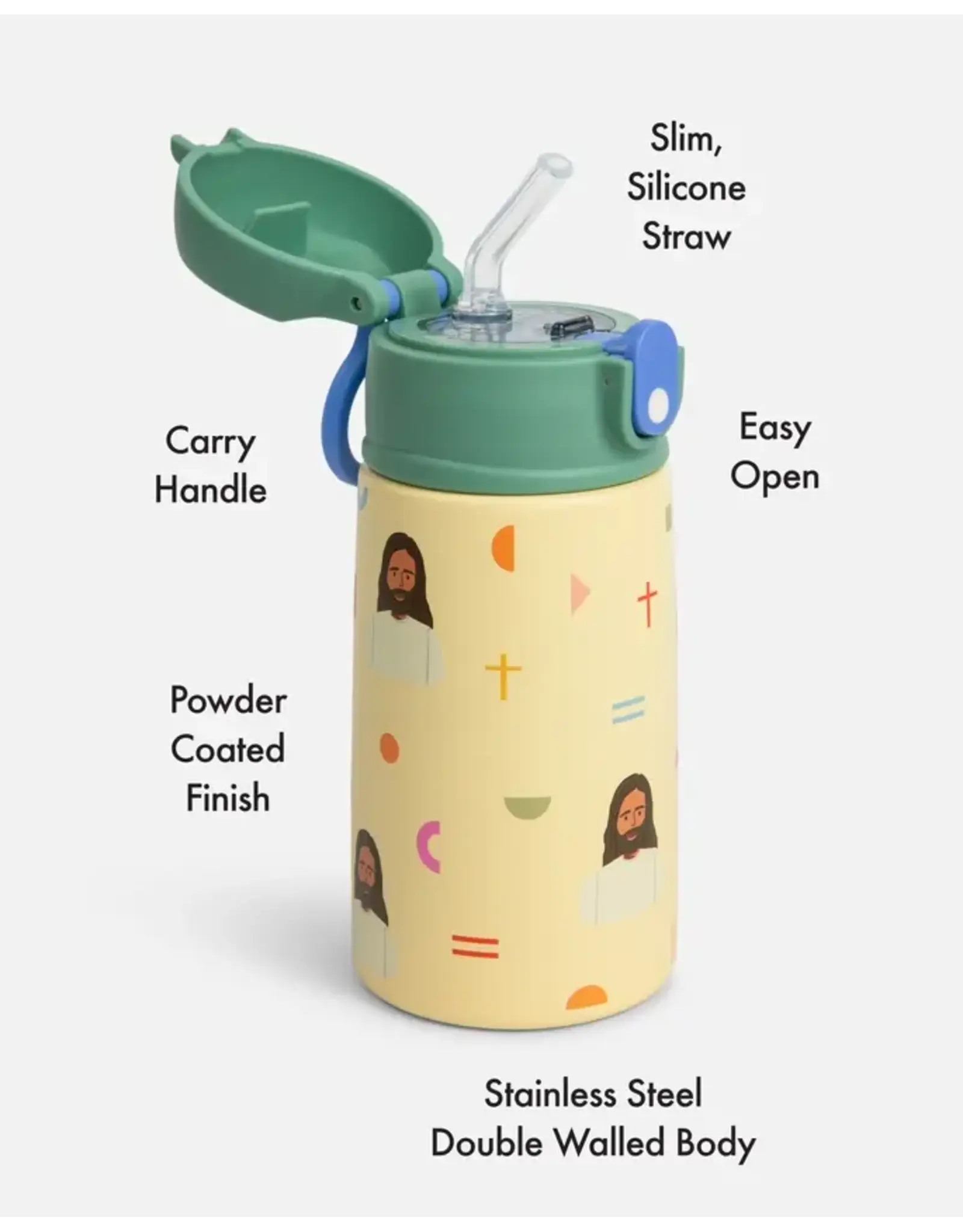 Be a Heart Jesus Water Bottle - Green
