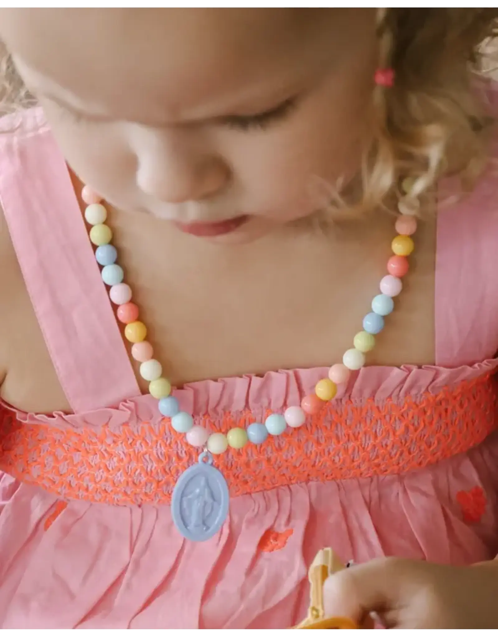 Be a Heart Miraculous Medal Plastic Children's Necklace