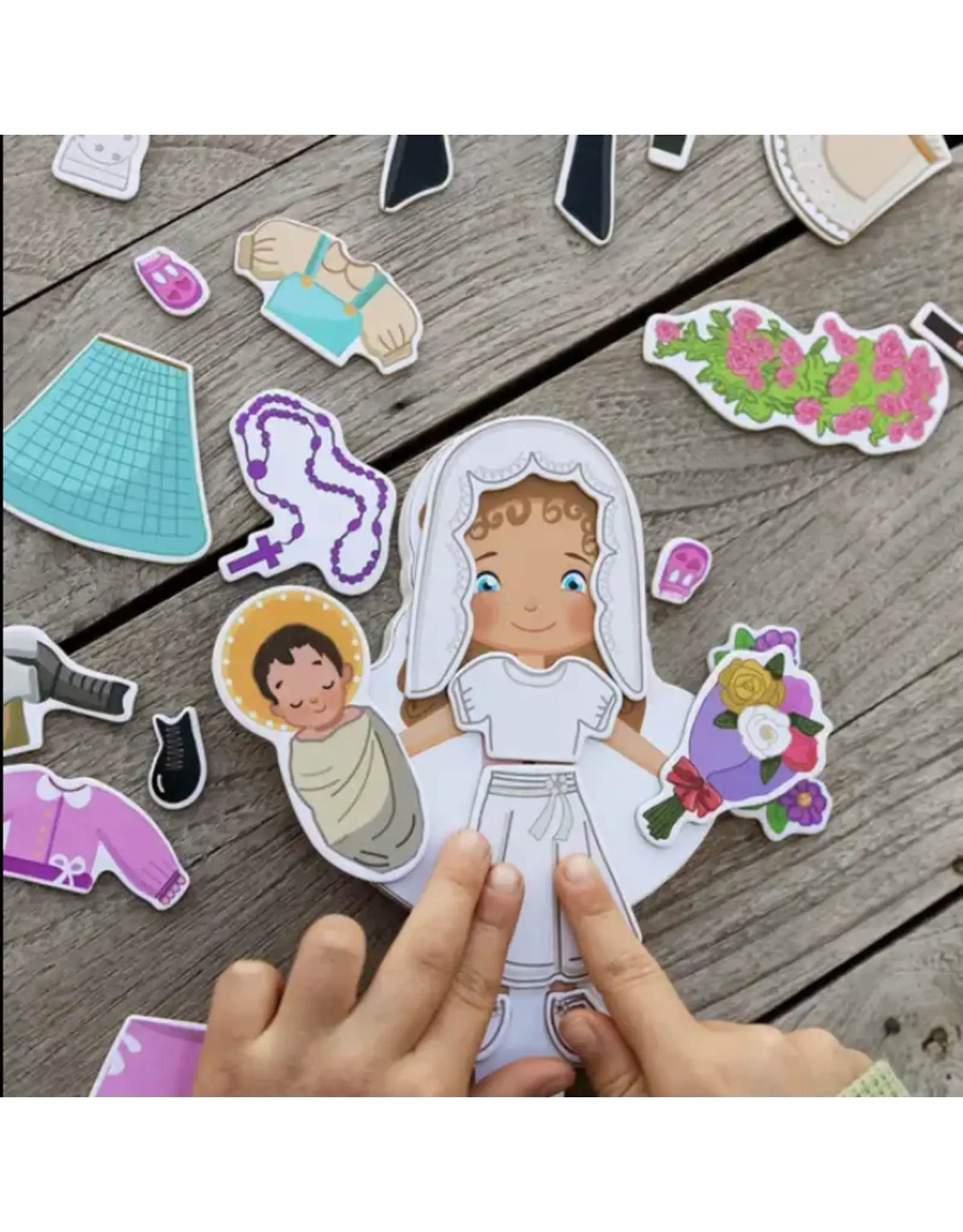 Saintly Heart St. Thérèse Magnetic Wooden Dress-Up Doll Set