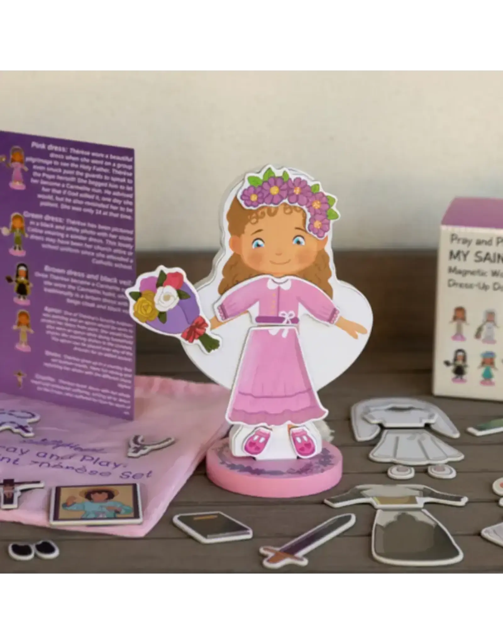 Saintly Heart St. Thérèse Magnetic Wooden Dress-Up Doll Set