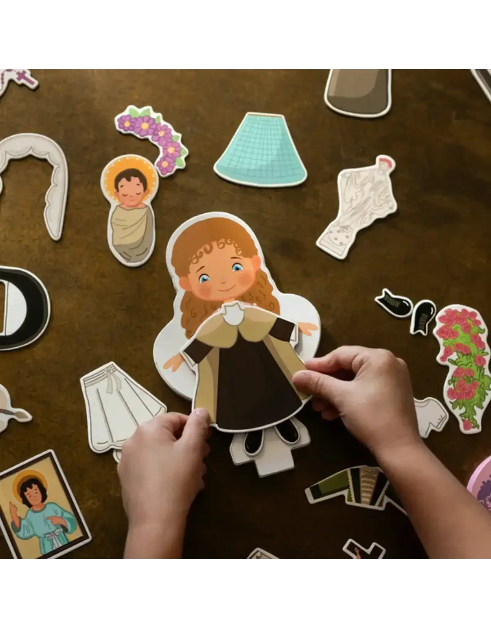 Saintly Heart St. Thérèse Magnetic Wooden Dress-Up Doll Set