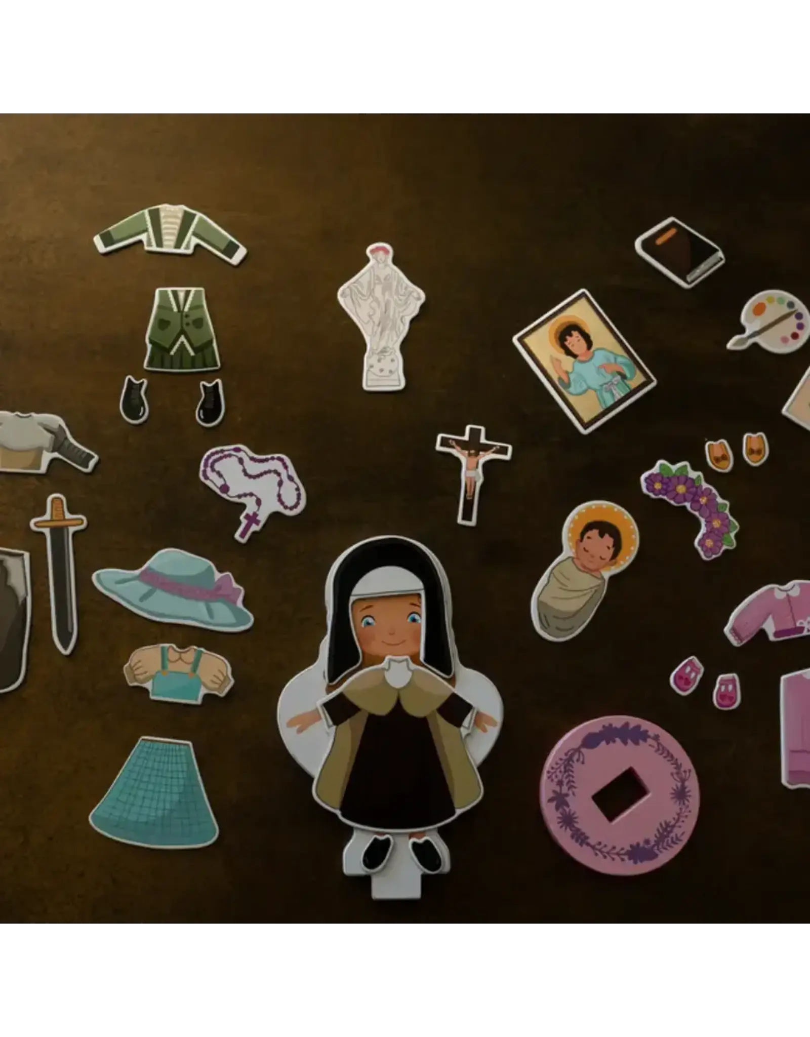 Saintly Heart St. Thérèse Magnetic Wooden Dress-Up Doll Set