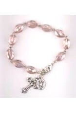 Religious Art Bracelet - Beaded w/Miraculous Medal & Crucifix,