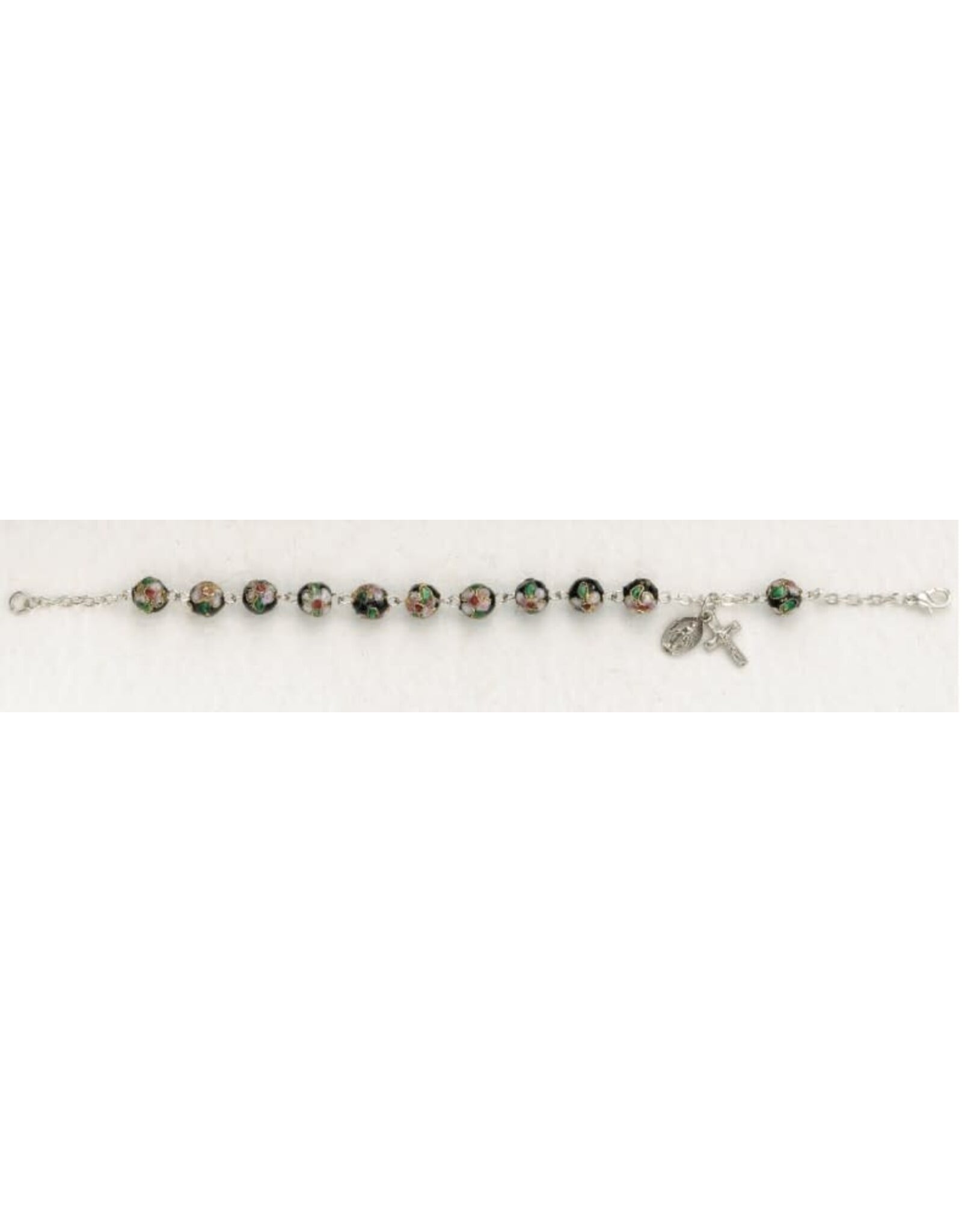 Religious Art Bracelet - Cloissone w/Miraculous Medal & Crucifix