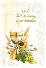 Greetings of Faith Card - Ordination Anniversary, 50th