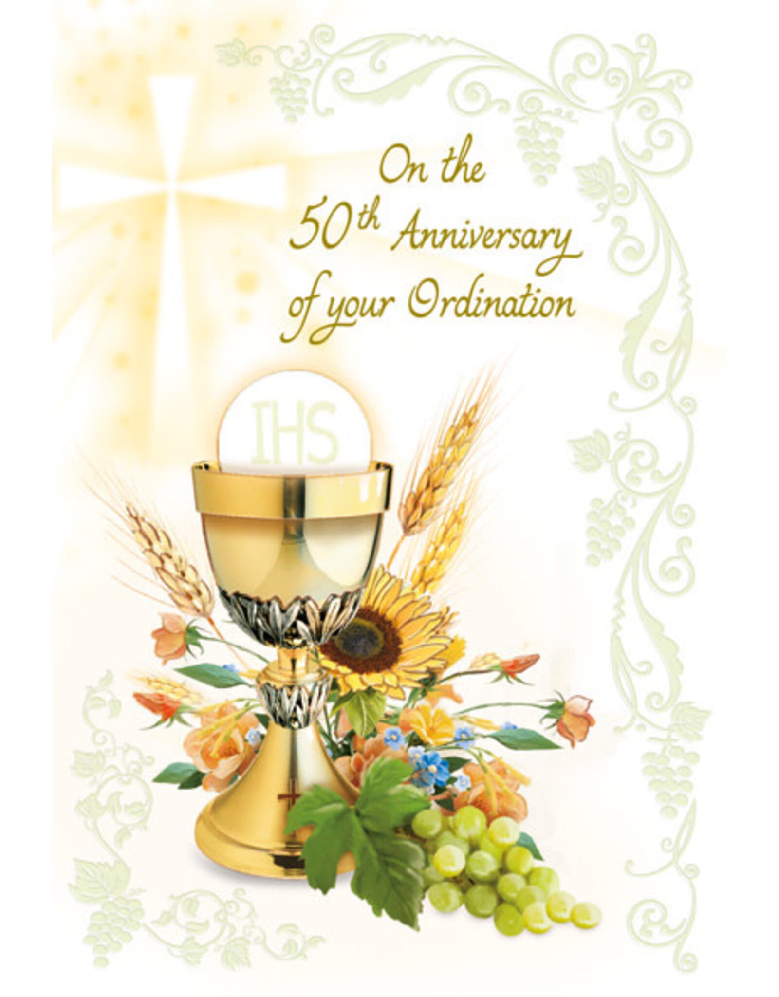 Greetings of Faith Card - Ordination Anniversary, 50th